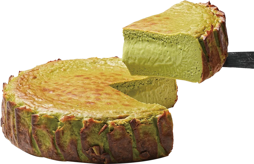 Green matcha Basque cheesecake